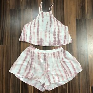 2 Piece Set - Tie Dye Crop Top Short Size Small